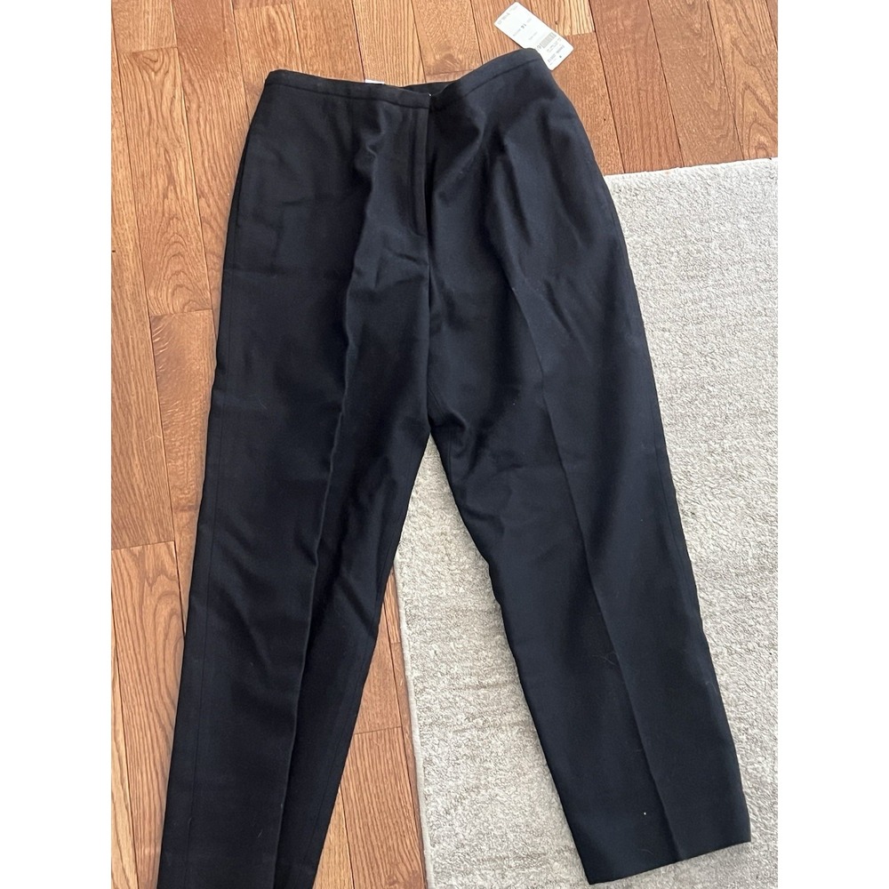 NEW Vintage PENDLETON High Rise Black Wool Trousers Pants Sz 14 P Straight Lined - Picture 2 of 9